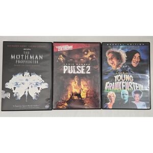 Halloween Special 3 Lot Movie DVD Young Frankenstein‎ Mothman Prophecies Pulse 2